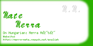 mate merra business card